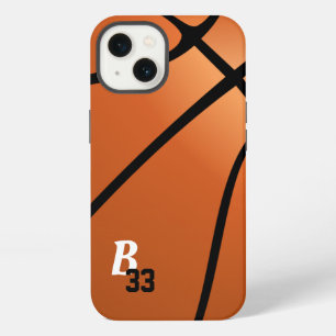 Basketbal Bal Sporten Monogram Speler Nummer iPhone 13 Hoesje