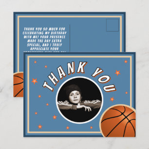 Basketbal Bal Sporten Verjaardag Foto Dank je Briefkaart