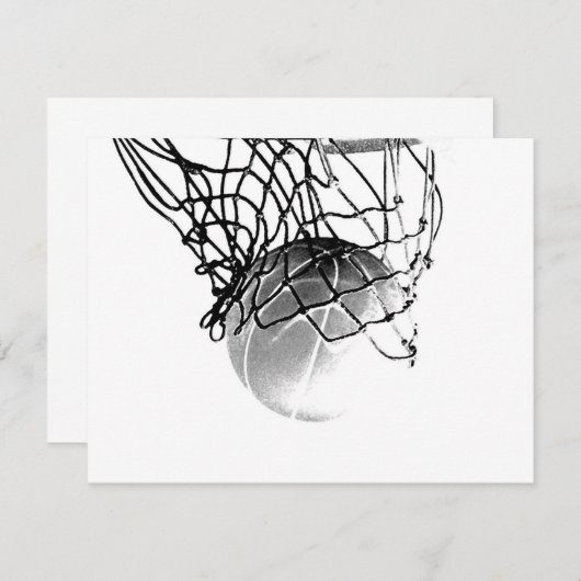 Basketbal Bal Uitnodigingen (Voorkant / Achterkant)