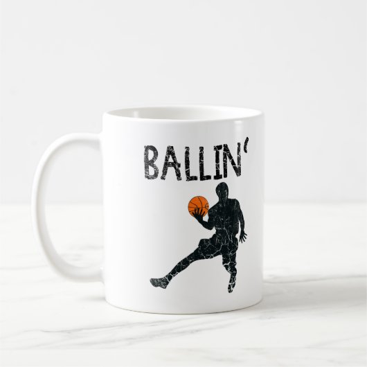 Basketbal Ballin' Coffee Mok (Links)