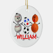 Basketbal Basketbal Kerst Cartoon Keramisch Ornament (Rechts)