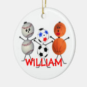 Basketbal Basketbal Kerst Cartoon Keramisch Ornament (Links)