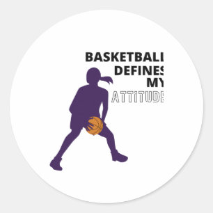 Basketbal bepaalt mijn houding ronde sticker