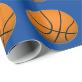 Basketbal Blauw Sinaasappel Cadeaupapier (Rol Hoek)