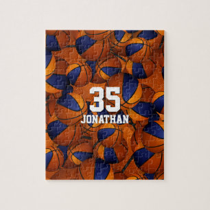 Basketbal Blauw sinaasappel Jongens Meisjes Team K Legpuzzel