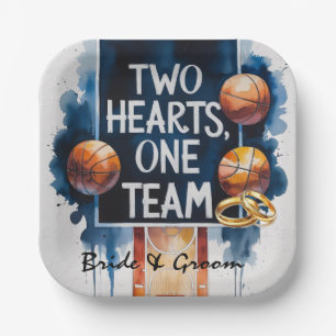 Basketbal bruiloft thema papieren bordje