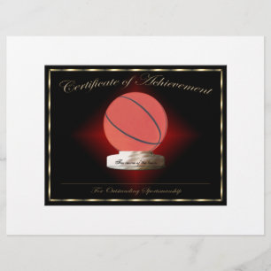 Basketbal Certificaat van Prestatie Flyer