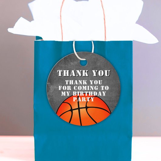 Basketbal Chalkboard Verjaardag Dank u Bedankjes Labels