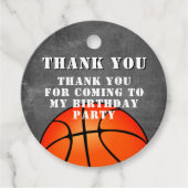 Basketbal Chalkboard Verjaardag Dank u Bedankjes Labels (Voorkant)