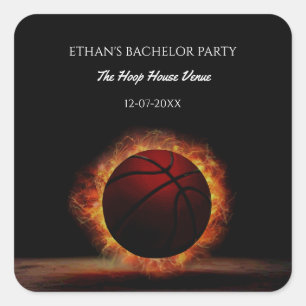 Basketbal Champ Bachelor / Verjaardag Party Sport Vierkante Sticker