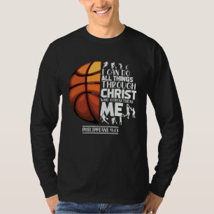 Basketbal Christelijke Spreuk Motiverende Woorden  T-shirt