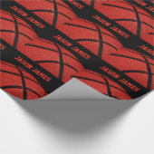 Basketbal Close-up aangepaste naam Cadeaupapier (Hoek)