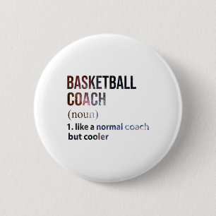 Basketbal coach als een normale coach, maar koeler ronde button 5,7 cm