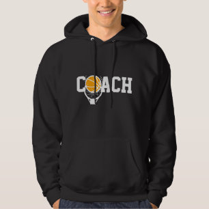Basketbal Coach Basket & Ball Typografie Sport Hoodie