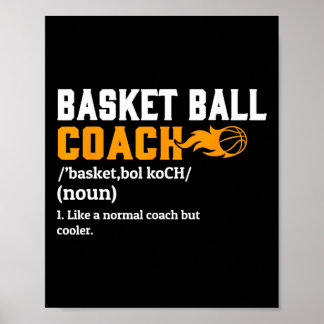 Basketbal Coach Definitie Gift Fun Basketbal Co Poster