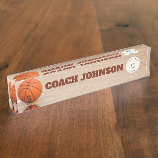 Basketbal Coach Desk Naam bord Naambordje