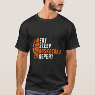 Basketbal Coach Eet Slaap Basketbal Herhaal Baske T-shirt