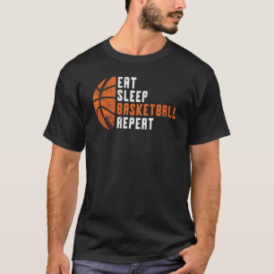 Basketbal Coach Eet Slaap Basketbal Herhaal Basket T-shirt
