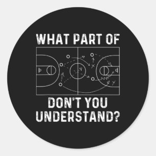 Basketbal Coach Fun Wat deel van Don't You Unders Ronde Sticker