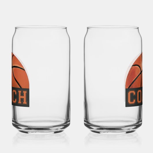 Basketbal coach glaswerk blikvorm glas (Links)
