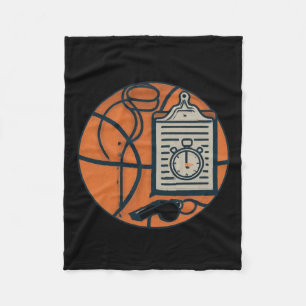 Basketbal Coach Klokkenspel Klembord Stopwatch Fleece Deken