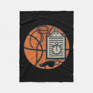 Basketbal Coach Klokkenspel Klembord Stopwatch Fleece Deken