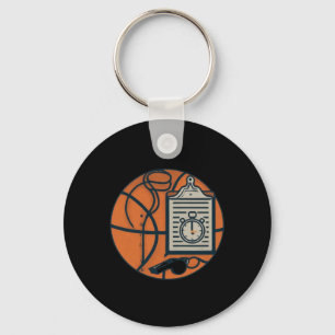 Basketbal Coach Klokkenspel Klembord Stopwatch Sleutelhanger