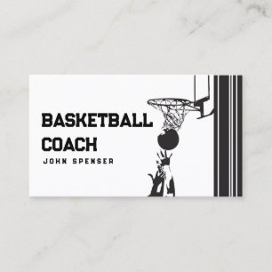 Basketbal Coach Lessen Vector Grafische Kaart Visitekaartje