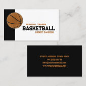 Basketbal Coach Lessen Zwart & Wit Kaart Visitekaartje (Voorkant / Achterkant)