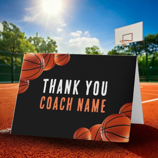 Basketbal coach naam bedankkaart