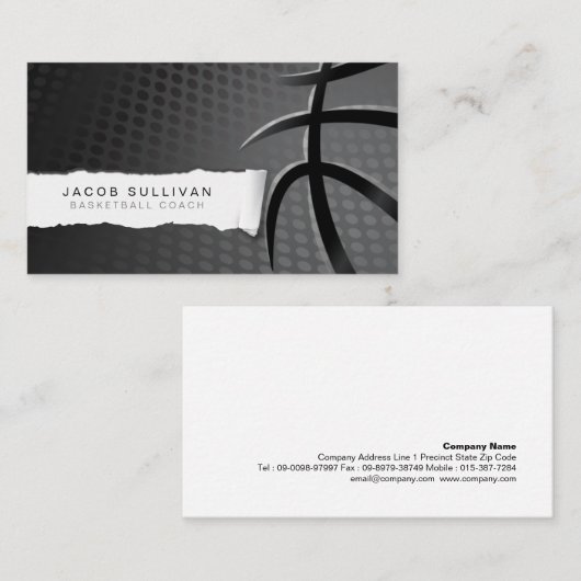 Basketbal Coach Scout Professionele Sport Visitekaartje (Voorkant / Achterkant)
