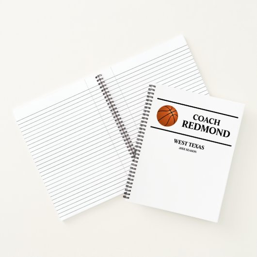Basketbal coach spiraal Notitieboek (Binnen)