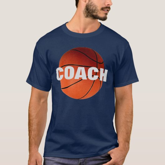 Basketbal Coach T-shirt - Navy Blue Kleur (Voorkant)