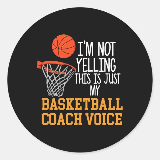 Basketbal Coach Voice Ronde Sticker (Voorkant)