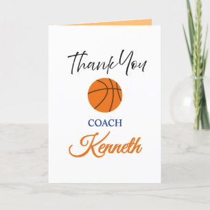 Basketbal Coach Waardering Kaart, dank u kaart