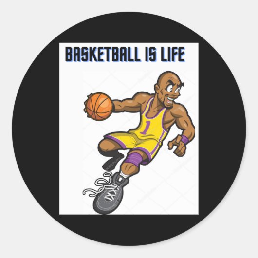 Basketbal Collecties Ronde Sticker (Voorkant)