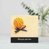 Basketbal condoleances voor uw verlies met zwarte kaart (Staand voorkant)