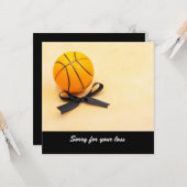 Basketbal condoleances voor uw verlies met zwarte kaart (Voorkant / Achterkant in situ)