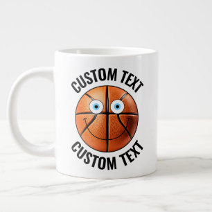 Basketbal Custom Happy Face & gepersonaliseerde te Extra Grote Beker