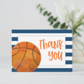 Basketbal Dank je kaart plat (Staand voorkant)