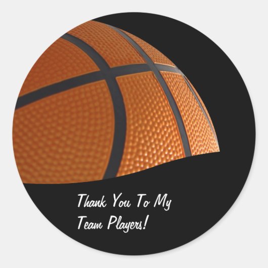 Basketbal Dank u Stickers (Voorkant)