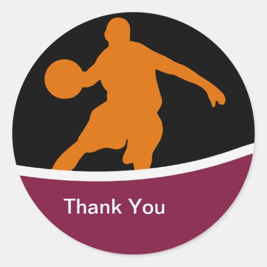 Basketbal Dank u Stickers (Voorkant)