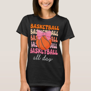 Basketbal de hele dag leuk sportontwerp voor liefh t-shirt