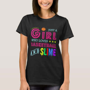 Basketbal Design - Meisje dat houdt van basketbal T-shirt