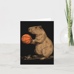 Basketbal Dier Kunst Basketbal Liefhebber Capybara Kaart