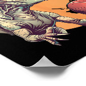 Basketbal Dino T-rex Portrait Ball Player Basket Poster (Hoek)