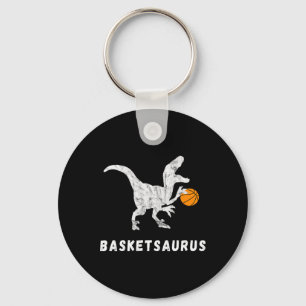 Basketbal Dinosaurus Baller T-rex Dino Spelen Bask Sleutelhanger