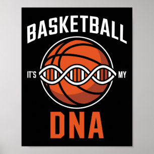 Basketbal DNA - Pion loopt in mijn bloed Poster