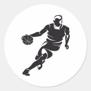 Basketbal dribbelen ronde sticker