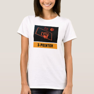 Basketbal Drie Punt Schoten Klok bij Zero T-shirt